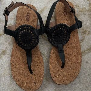 UGG Black Cork Women's Sandals